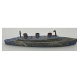 Vintage Misc. Collectible Tootsie Toy Miniature Metal Ships (Missing Wheels) 6"