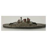 Vintage Misc. Collectible Tootsie Toy Miniature Metal Ships (Missing Wheels) 6"