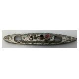 Vintage Misc. Collectible Tootsie Toy Miniature Metal Ships (Missing Wheels) 6"