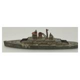 Vintage Misc. Collectible Tootsie Toy Miniature Metal Ships (Missing Wheels) 6"