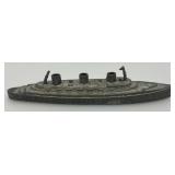 Vintage Collectible Tootsie Toy Miniature Metal Cruise Ship  6"