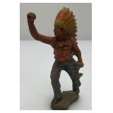 Antique Miniature Elastolin/Lineol Indian Figure 4 1/2" Tall  Very Cool (Crack In Arm But Common)
