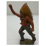 Antique Miniature Elastolin/Lineol Indian Figure 4 1/2" Tall  Very Cool (Crack In Arm But Common)