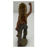 Antique Miniature Elastolin/Lineol Indian Figure 4 1/2" Tall  Very Cool (Crack In Arm But Common)
