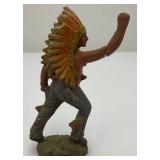 Antique Miniature Elastolin/Lineol Indian Figure 4 1/2" Tall  Very Cool (Crack In Arm But Common)