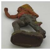 Antique Miniature Elastolin/Lineol Indian Figure 4 1/2" Tall  Very Cool (Crack In Arm But Common)