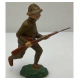 Antique Miniature TRICO Soldier Figure 4 3/4" Tall  Very Cool (Foot And Neck Has Crack But Common)