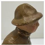 Antique Miniature TRICO Soldier Figure 4 3/4" Tall  Very Cool (Foot And Neck Has Crack But Common)