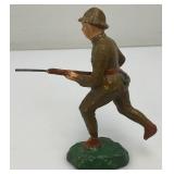 Antique Miniature TRICO Soldier Figure 4 3/4" Tall  Very Cool (Foot And Neck Has Crack But Common)