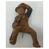 Antique Miniature Elastolin/Lineol Sitting Cowboy Stagecoach Figure 3 1/4" Tall  Very Cool