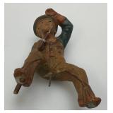 Antique Miniature Elastolin/Lineol Sitting Cowboy Stagecoach Figure 3 1/4" Tall  Very Cool