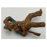 Antique Miniature Elastolin/Lineol Sitting Cowboy Stagecoach Figure 3 1/4" Tall  Very Cool