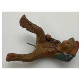 Antique Miniature Elastolin/Lineol Sitting Cowboy Stagecoach Figure 3 1/4" Tall  Very Cool