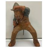 Antique Miniature Elastolin/Lineol Sitting Cowboy Stagecoach Figure 3 1/4" Tall  Very Cool