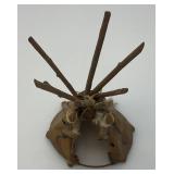 Miniature Antique Glacier Park Buck Skin Tee-Pee 7 1/2" Tall (Has Cracks And Missing Pieces But Is Still Awesome
