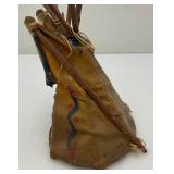 Miniature Antique Glacier Park Buck Skin Tee-Pee 7 1/2" Tall (Has Cracks And Missing Pieces But Is Still Awesome