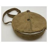 WW1 Era Aluminum Canteen With Original Cover (Cover Torn And Strap Broke) 7 3/4"