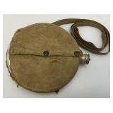 WW1 Era Aluminum Canteen With Original Cover (Cover Torn And Strap Broke) 7 3/4"
