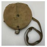 WW1 Era Aluminum Canteen With Original Cover (Cover Torn And Strap Broke) 7 3/4"