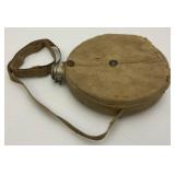 WW1 Era Aluminum Canteen With Original Cover (Cover Torn And Strap Broke) 7 3/4"
