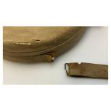 WW1 Era Aluminum Canteen With Original Cover (Cover Torn And Strap Broke) 7 3/4"