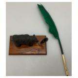 Vintage Miniature YELLOWSTONE National Park Bear Pen Holder Souvenir