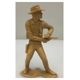 Vintage Plastimarx Cowboy Gun Slinger 5 1/2" Action Figure And Plastic Horse 2"x 8 1/2" x 7 1/2"