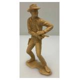 Vintage Plastimarx Cowboy Gun Slinger 5 1/2" Action Figure And Plastic Horse 2"x 8 1/2" x 7 1/2"