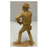 Vintage Plastimarx Cowboy Gun Slinger 5 1/2" Action Figure And Plastic Horse 2"x 8 1/2" x 7 1/2"