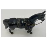 Vintage Plastimarx Cowboy Gun Slinger 5 1/2" Action Figure And Plastic Horse 2"x 8 1/2" x 7 1/2"