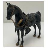 Vintage Plastimarx Cowboy Gun Slinger 5 1/2" Action Figure And Plastic Horse 2"x 8 1/2" x 7 1/2"