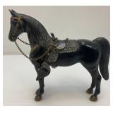 Vintage Plastimarx Cowboy Gun Slinger 5 1/2" Action Figure And Plastic Horse 2"x 8 1/2" x 7 1/2"