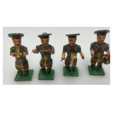 Antique 2" Wooden Soldiers Band Musicians (8) Figurines In Original Box