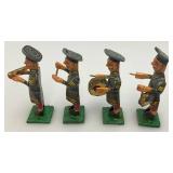 Antique 2" Wooden Soldiers Band Musicians (8) Figurines In Original Box