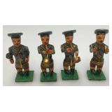 Antique 2" Wooden Soldiers Band Musicians (8) Figurines In Original Box