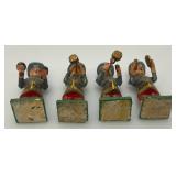 Antique 2" Wooden Soldiers Band Musicians (8) Figurines In Original Box