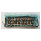 Antique 2" Wooden Soldiers Band Musicians (8) Figurines In Original Box