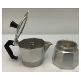 Misc. Vintage Items Including Portable Miniature Aluminum Coffee Pot , Lava Rock And More