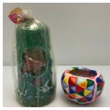 Misc. Vintage Items Including Portable Miniature Aluminum Coffee Pot , Lava Rock And More