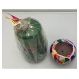Misc. Vintage Items Including Portable Miniature Aluminum Coffee Pot , Lava Rock And More
