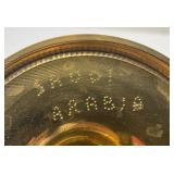 Set Of 6 Vintage Heavy Brass Gobblets 6 1/2" Tall marked Saudi Arabia In Velvet Case