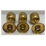 Set Of 6 Vintage Heavy Brass Gobblets 6 1/2" Tall marked Saudi Arabia In Velvet Case