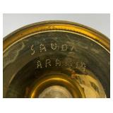 Set Of 6 Vintage Heavy Brass Gobblets 6 1/2" Tall marked Saudi Arabia In Velvet Case