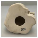 White Faience Figurine Turkish Smoking Man Sculpture 5 1/2"