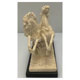 EST. $175.00 - $300.00 Vintage A. Santinik Roman Gladiator And Chariot Italian Sculpture With Initials AB 3" x  8" x 10 1/4"