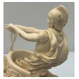 EST. $175.00 - $300.00 Vintage A. Santinik Roman Gladiator And Chariot Italian Sculpture With Initials AB 3" x  8" x 10 1/4"