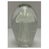 Vintage Dynasty Gallery Heirloom Collection Large Hand blown Glass Jellyfish Paperweight 4" x 6 1/4"