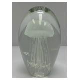 Vintage Dynasty Gallery Heirloom Collection Large Hand blown Glass Jellyfish Paperweight 4" x 6 1/4"