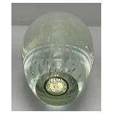 Vintage Dynasty Gallery Heirloom Collection Large Hand blown Glass Jellyfish Paperweight 4" x 6 1/4"