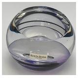 Est. $125.00 - $300.00 Kosta Boda Flat Top Glass Ball Paper Weight 2 1/2" x 3 1/2"